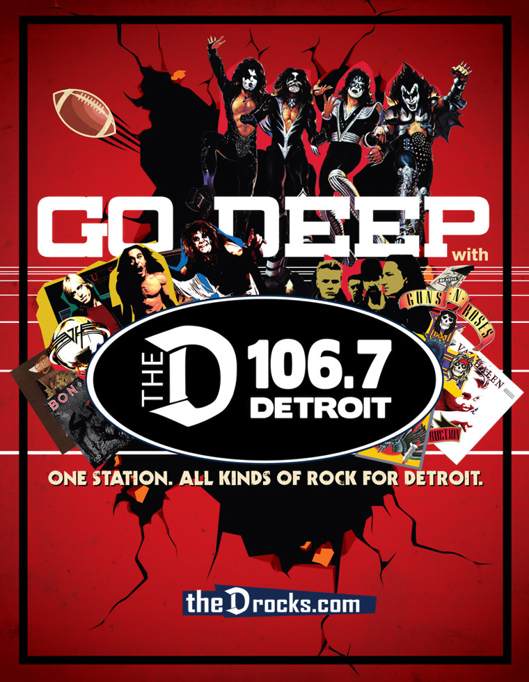 106.7 The D Detroit Lions Yearbook Ad // Designed by Brandon Nagy