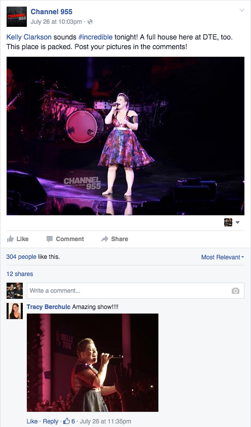 Kelly Clarkson at DTE // Photographs and Facebook Post by Brandon Nagy