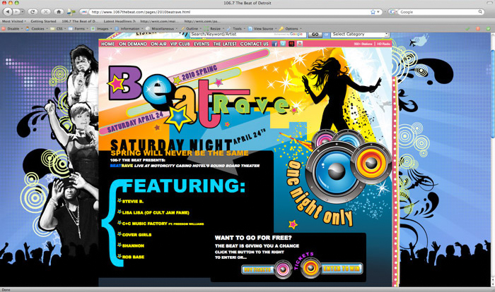 The 2010 Beat Rave Website Screenshot // Designed by Brandon Nagy