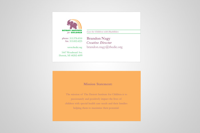 Detroit Institute for Children Business Card // Designed by Brandon Nagy