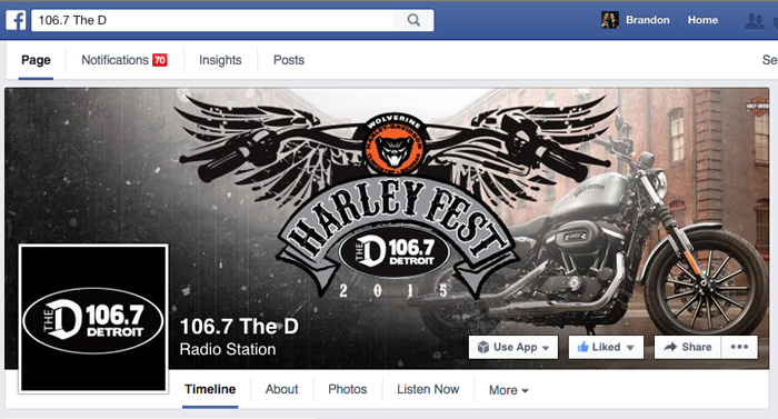 106.7 The D Harley Fest Facebook Cover // Designed by Brandon Nagy